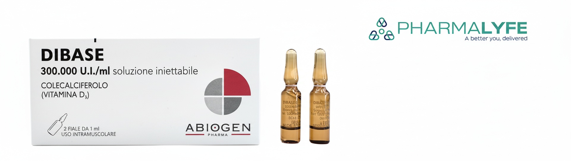 Vitamin D3 Cholecalciferol solution (Dibase) 300,000IU/1ml. (Pack of 2 x 1ml)
